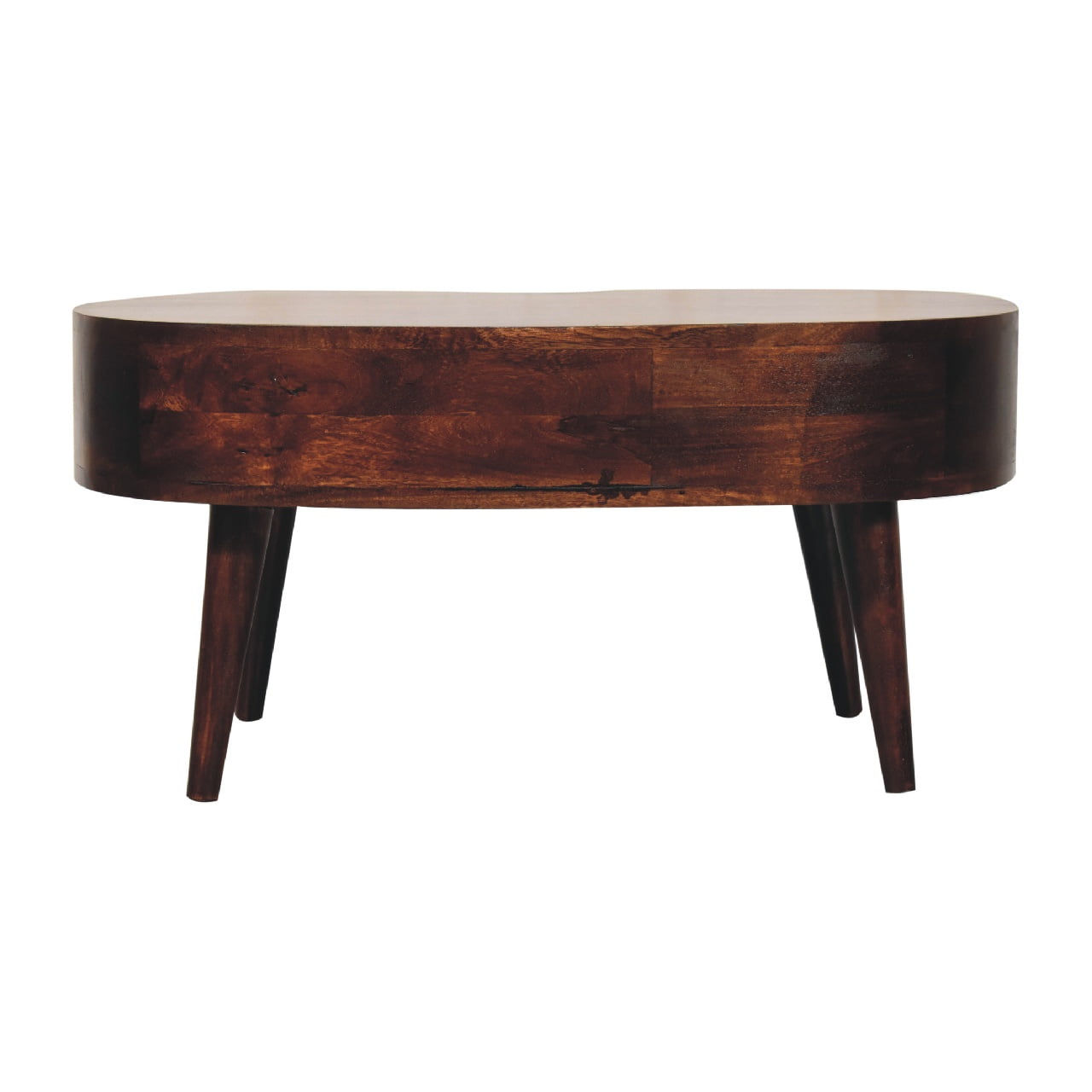 Solid Mango Wood Light Walnut Wave Coffee Table - Image 9