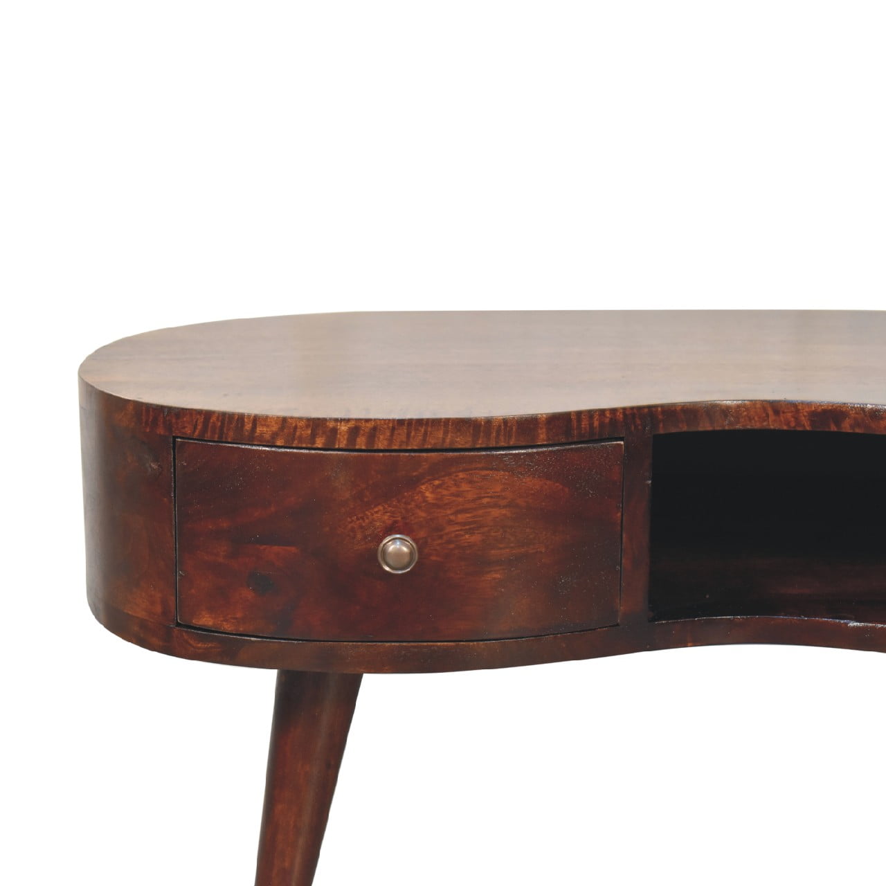 Solid Mango Wood Light Walnut Wave Coffee Table - Image 3
