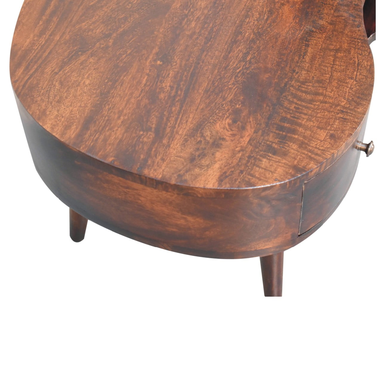 Solid Mango Wood Light Walnut Wave Coffee Table - Image 4
