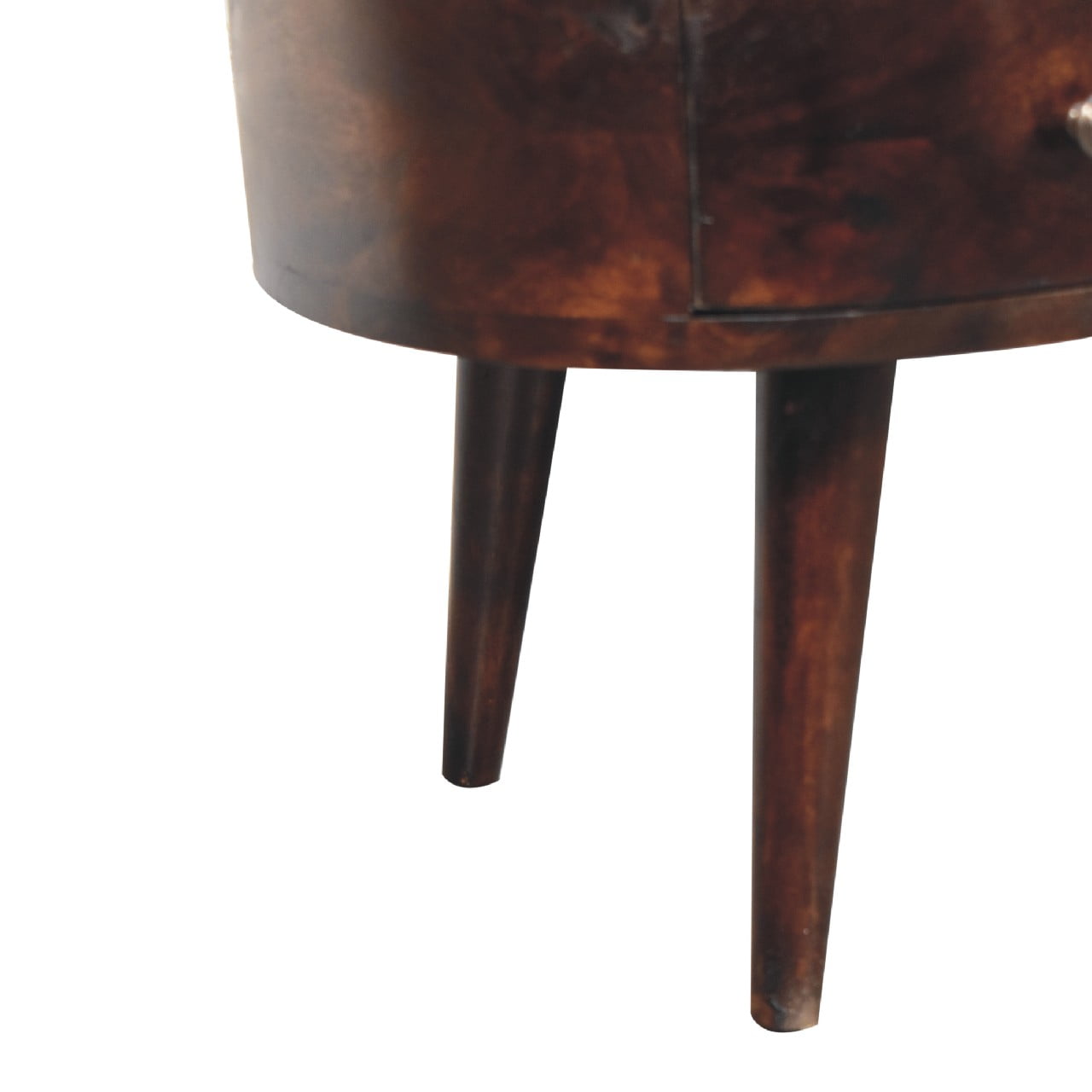 Solid Mango Wood Light Walnut Wave Coffee Table - Image 7
