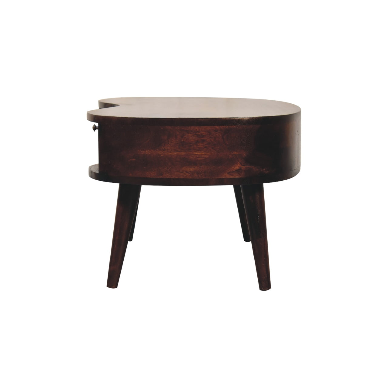 Solid Mango Wood Light Walnut Wave Coffee Table - Image 8
