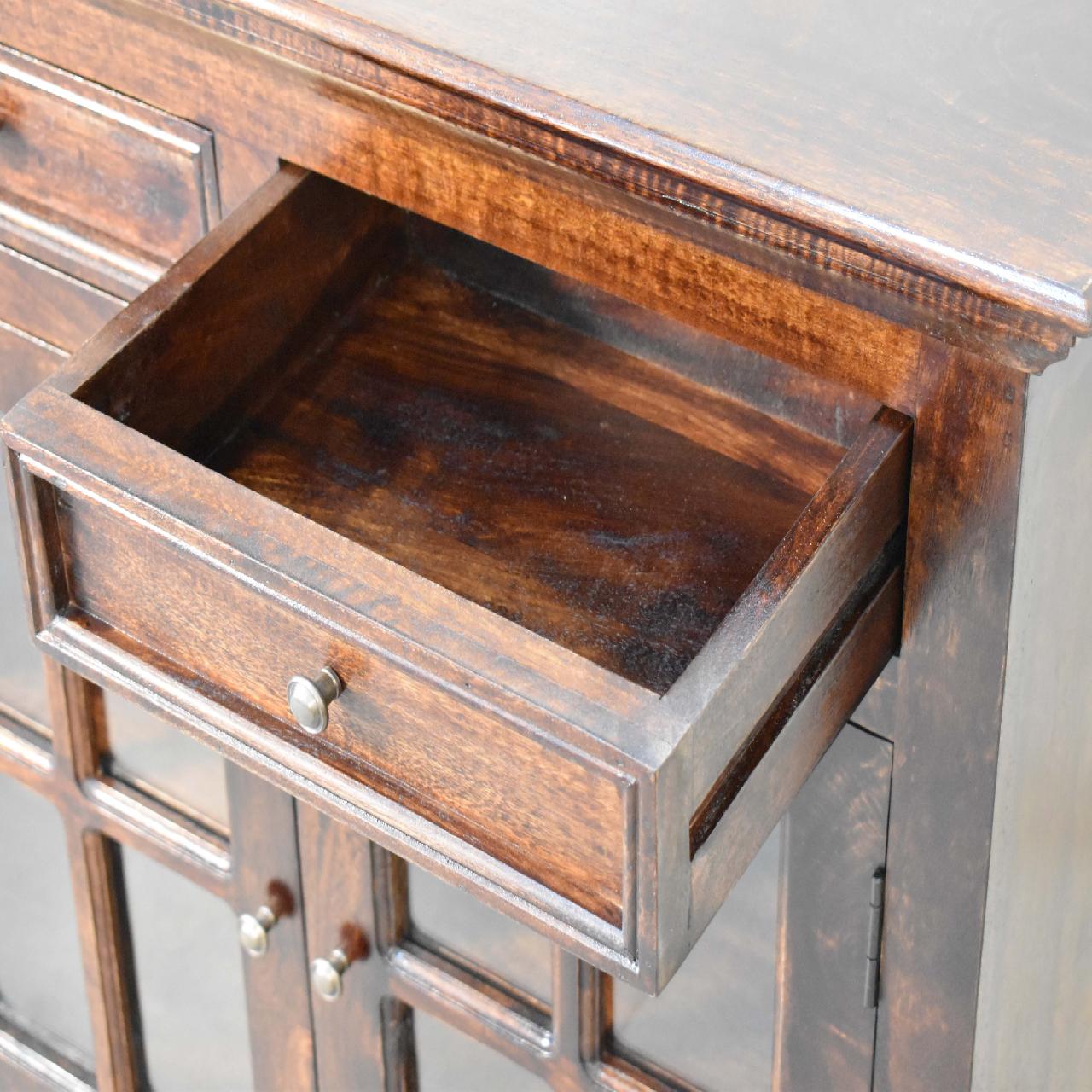 Solid Mango Wood Light Walnut Glazed Sideboard - Image 5
