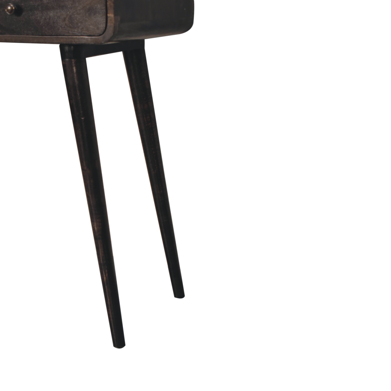 Solid Mango Wood Curved Ash Black Console Table - Image 7