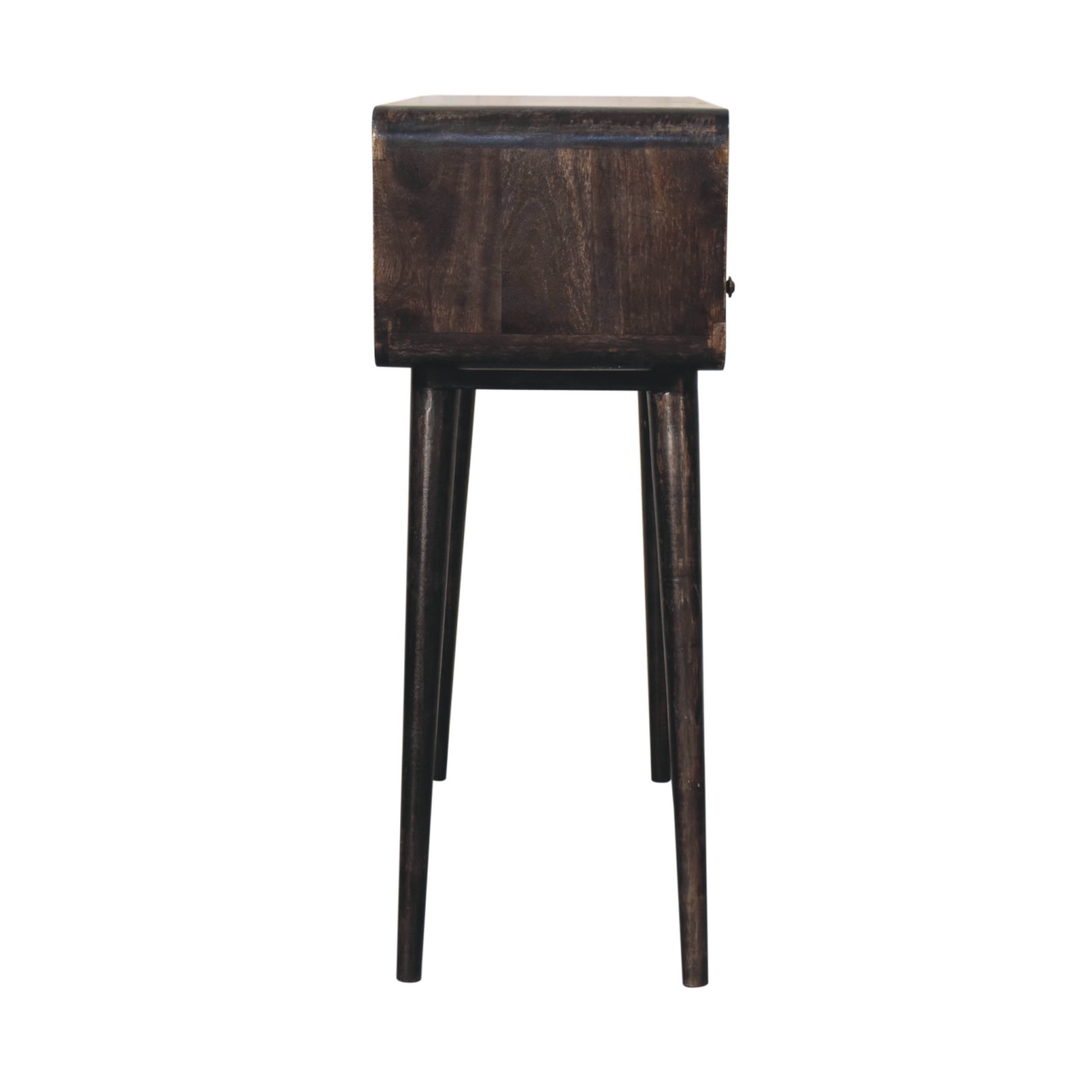 Solid Mango Wood Curved Ash Black Console Table - Image 8