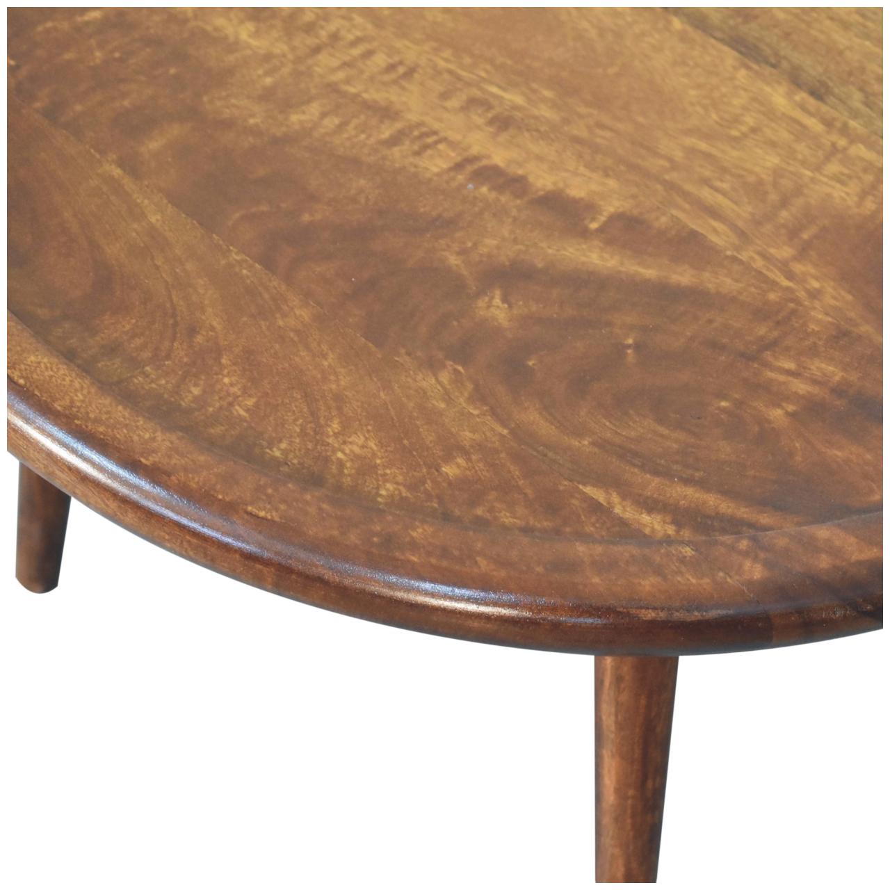 Solid Mango Wood Chestnut Plate Coffee Table - Image 4