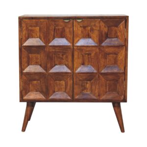 Solid Mango Wood Solid Chestnut Finished Mango Wood Quad Cupboard