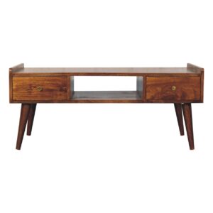 Solid Mango Wood Elevated Chestnut Coffee Table