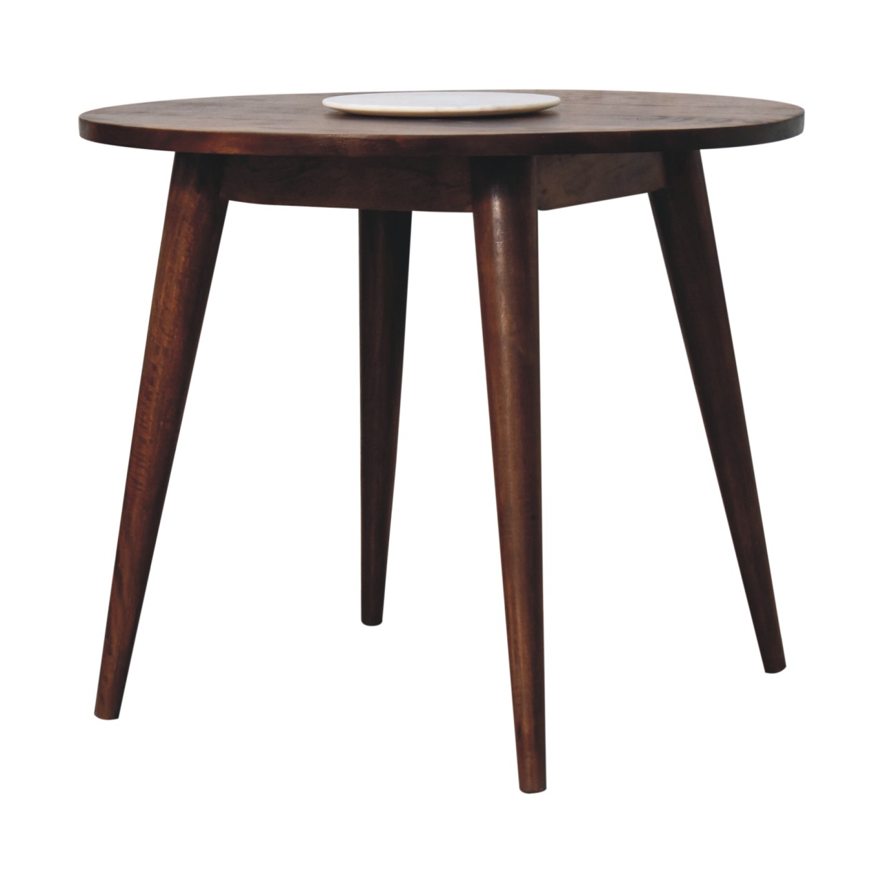 Solid Mango Wood Solid Chestnut Finished Scandinavian Mango Wood Small Dining Table (Plate not included) - Image 3
