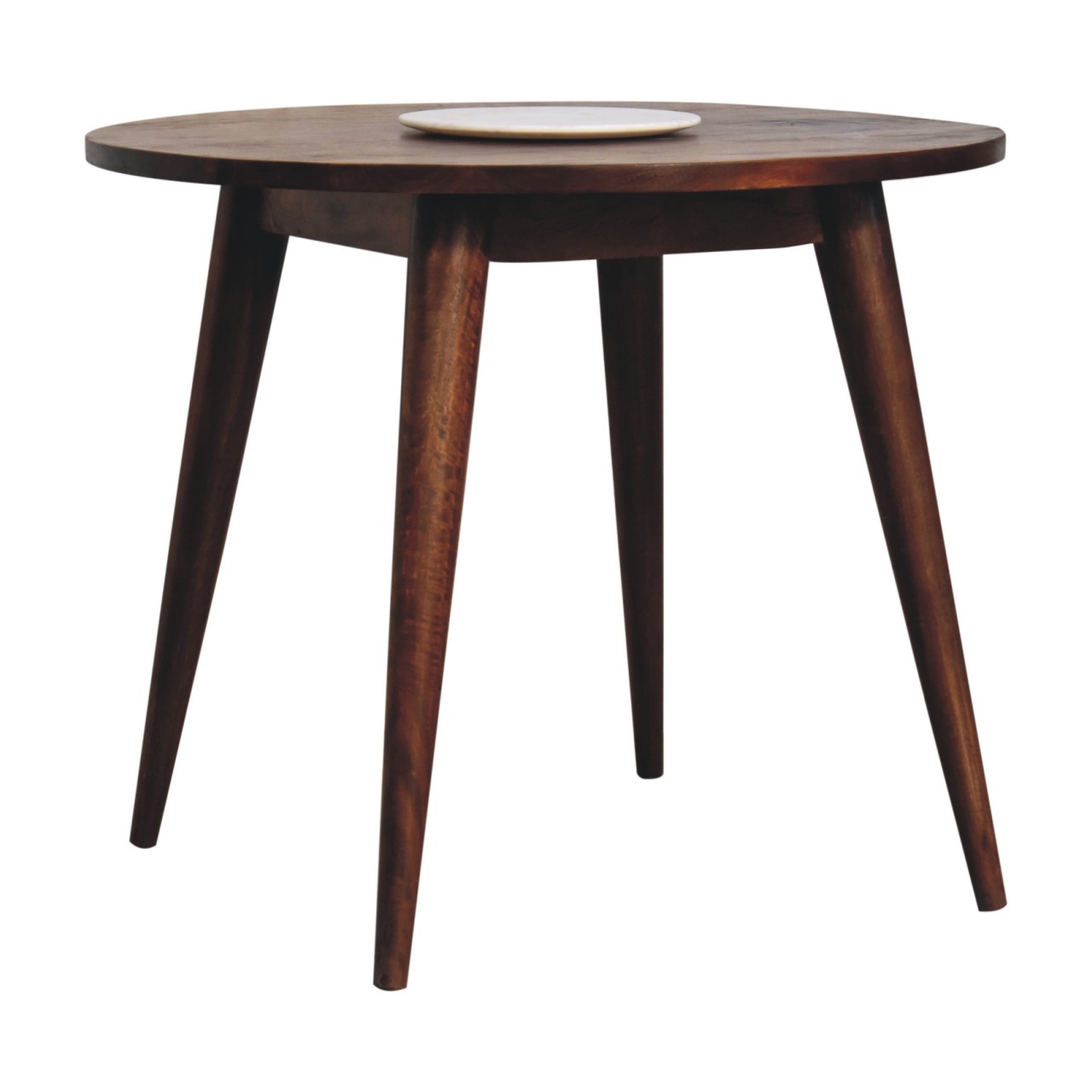 Solid Mango Wood Solid Chestnut Finished Scandinavian Mango Wood Small Dining Table (Plate not included) - Image 7