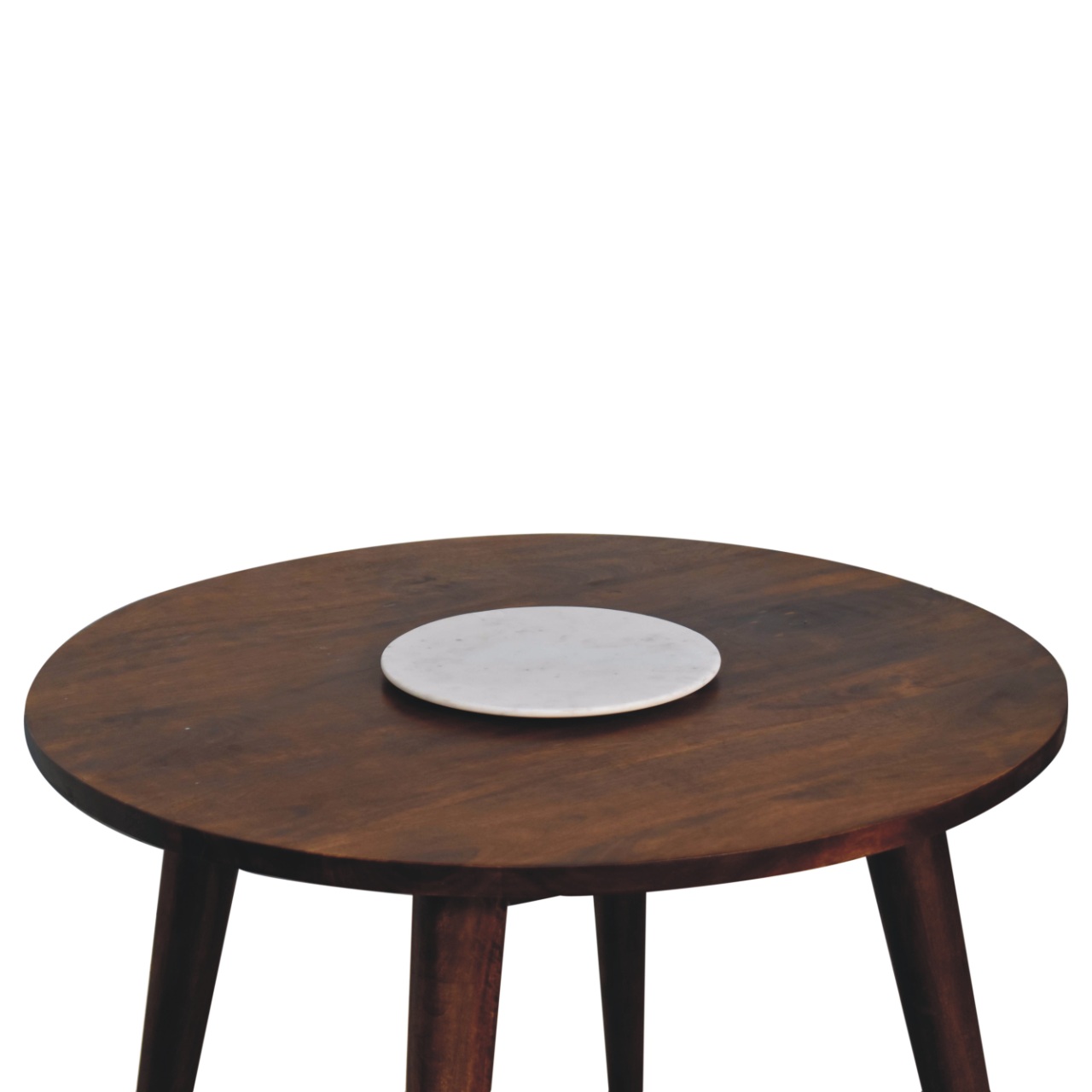 Solid Mango Wood Solid Chestnut Finished Scandinavian Mango Wood Small Dining Table (Plate not included) - Image 4