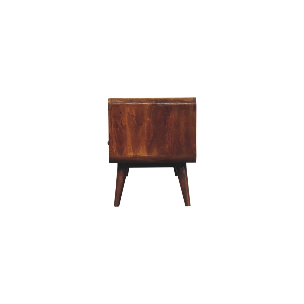 Solid Mango Wood Trio Curved Chestnut Media Unit - Image 8