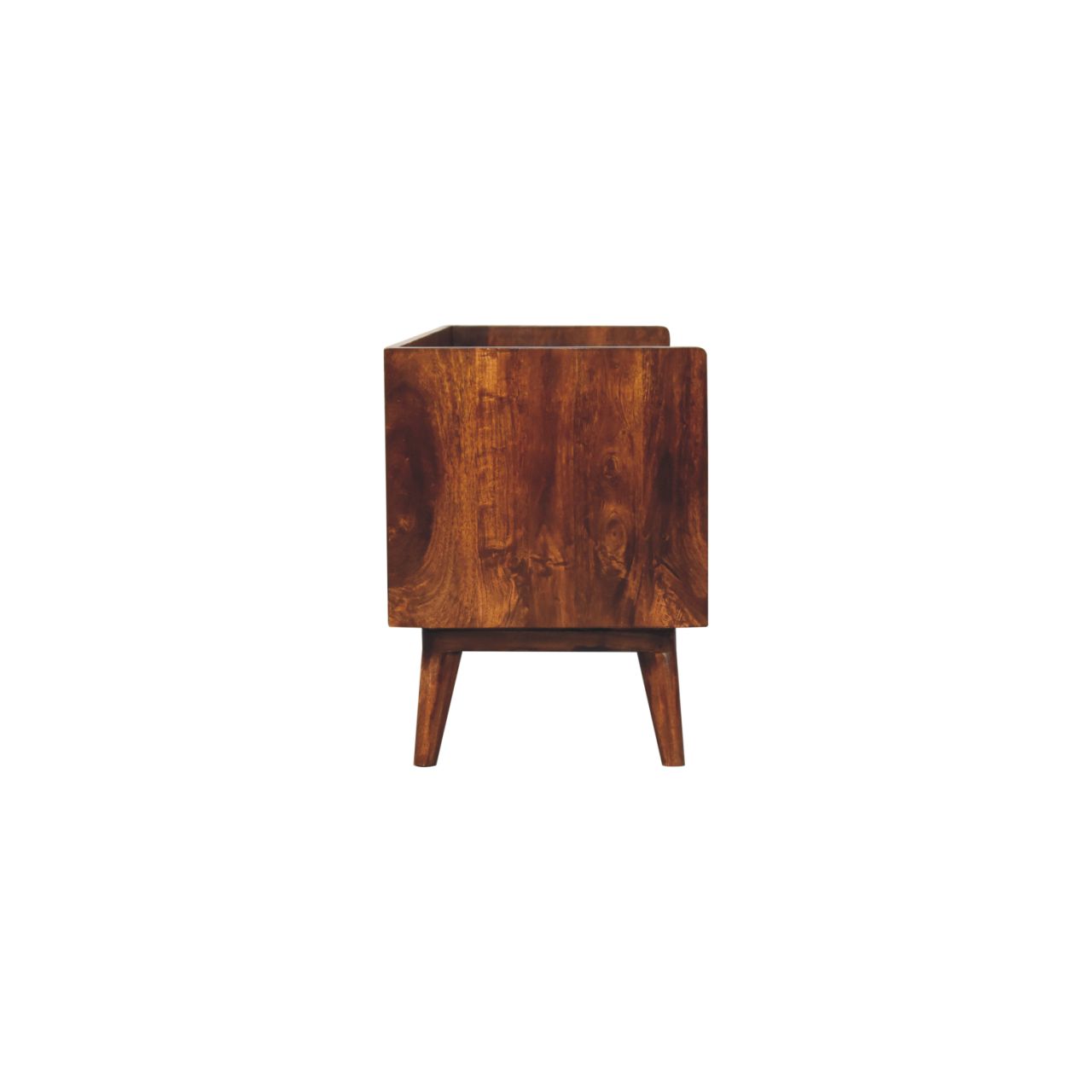 Solid Mango Wood Chestnut Finished Open Shelved Media Unit - Image 8