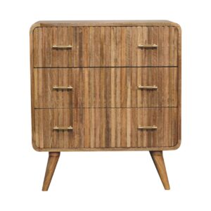 Solid Mango Wood T-bar Ridged Chest
