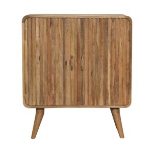 Solid Mango Wood Mango Wood T-bar Ridged Cabinet