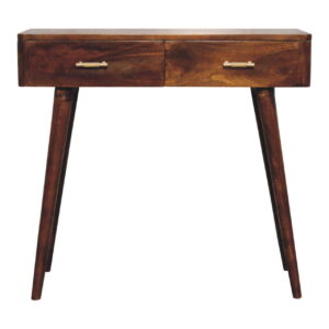 Solid Mango Wood Chestnut T-Bar Console Table