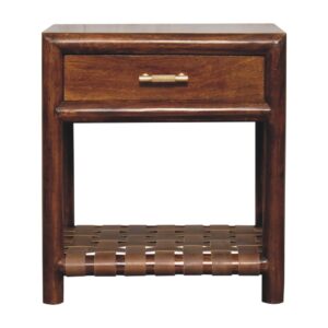 Solid Mango Wood Solid Chestnut Finished Mango Wood 1 Drawer Nightstand