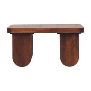 Solid Mango Wood Chestnut Finished Chunky Coffee Table