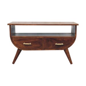 Solid Mango Wood Solid Chestnut Finished Mango Wood 4 Drawer Agra Coffee Table