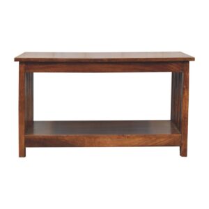 Solid Mango Wood Slatted Chestnut Coffee Table