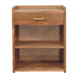 Solid Mango Wood Larissa T-Bar Open Bedside