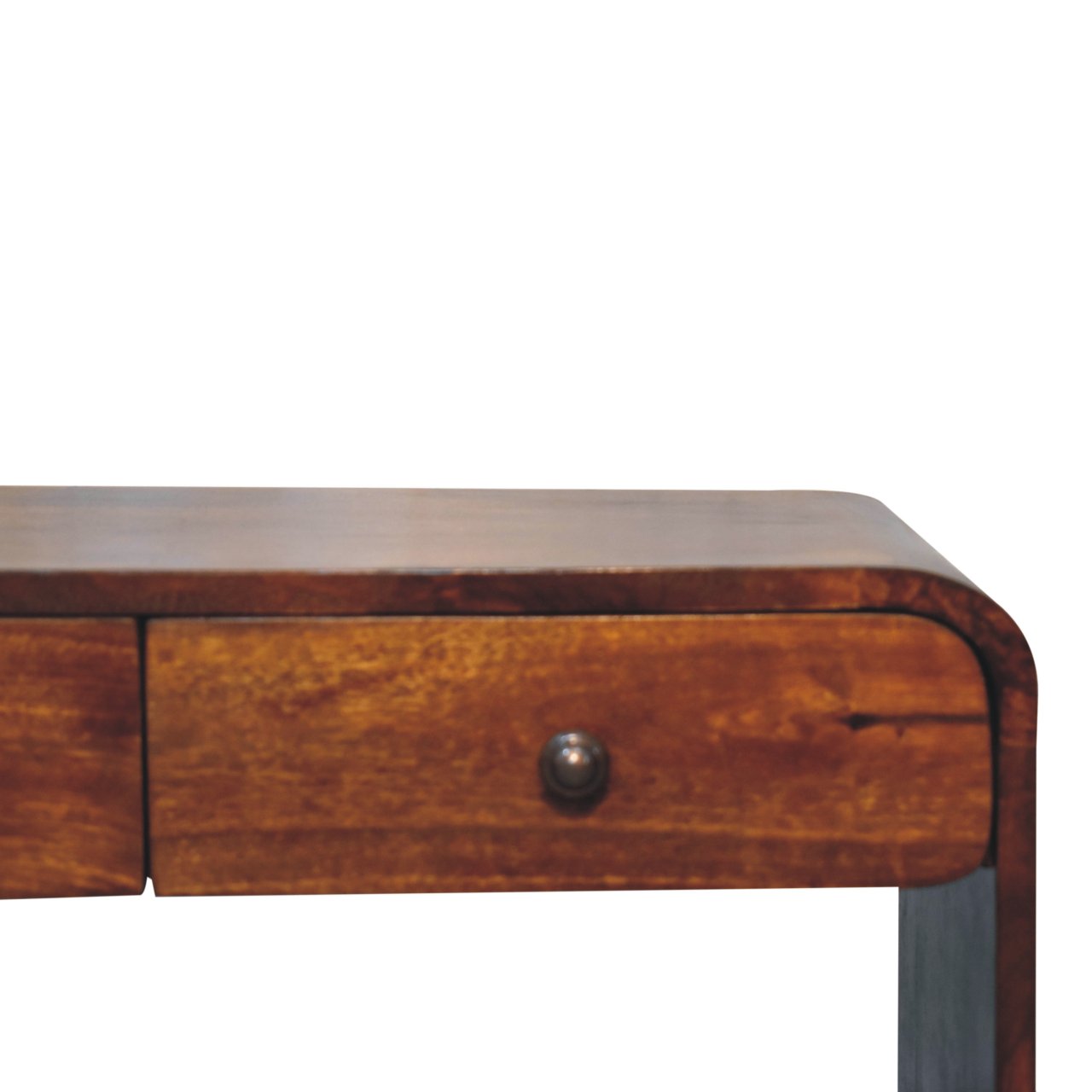 Solid Mango Wood Chestnut Finished 2 Drawer Aspen Slim Media Unit - Image 4