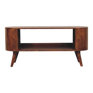 Solid Mango Wood Chestnut Finished Soba Shoe Cabinet