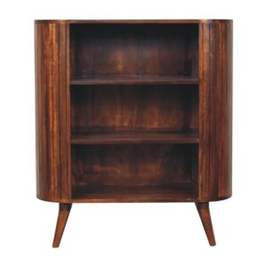 Solid Mango Wood Chestnut Finished Cortez Open Cabinet