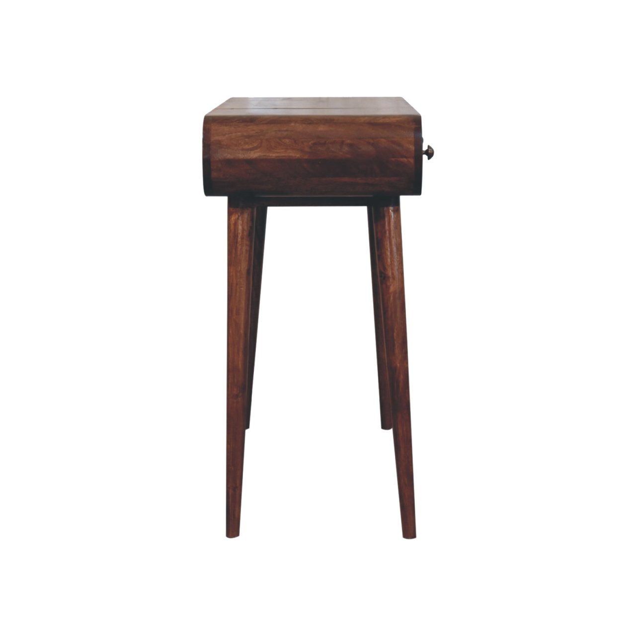 Solid Mango Wood Honey Caramel Finished Round Dressing Table - Image 9