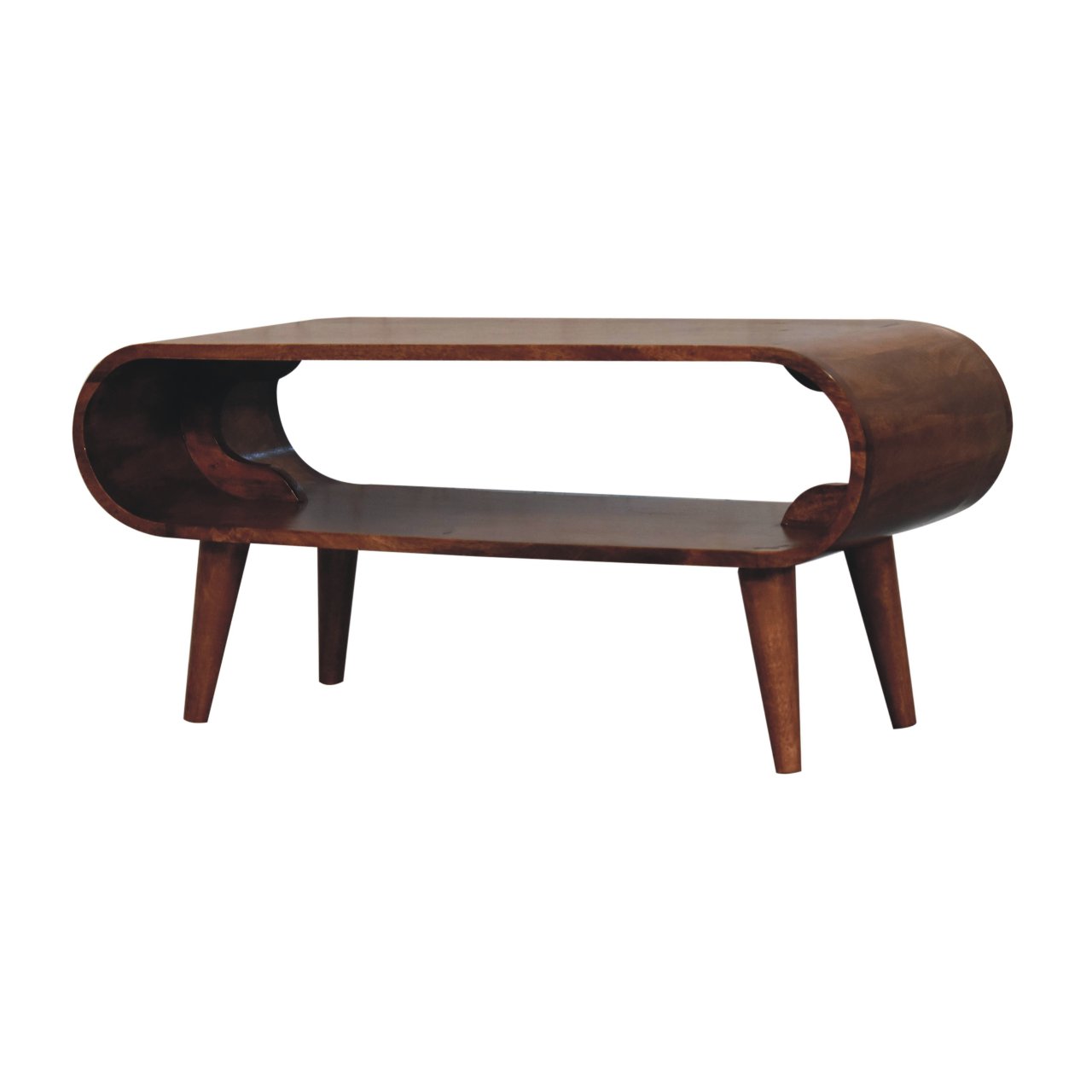 Solid Mango Wood Amaya Nordic Style Honey Caramel Coffee Table - Image 2
