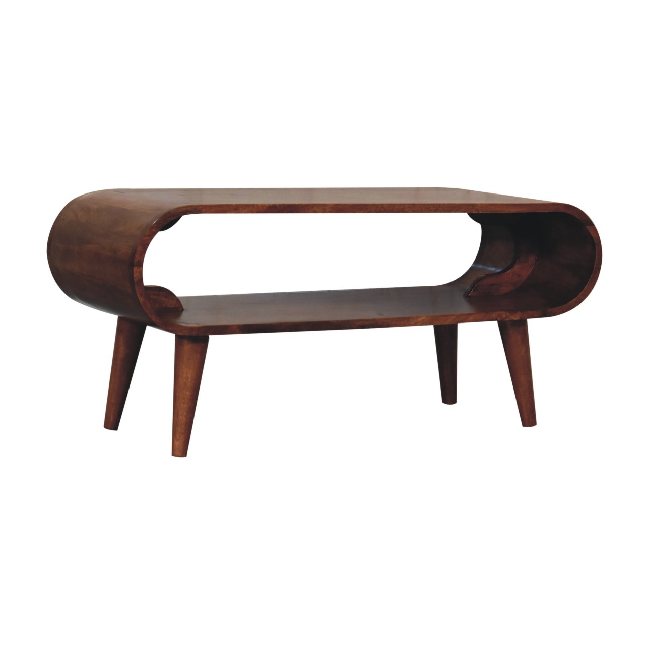 Solid Mango Wood Amaya Nordic Style Honey Caramel Coffee Table - Image 3