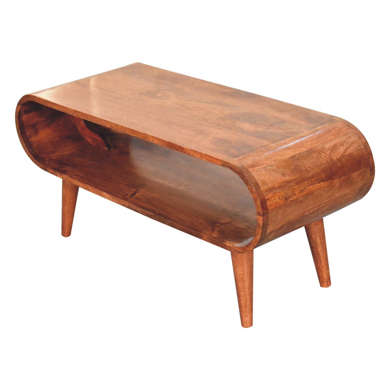 Solid Mango Wood Amaya Nordic Style Honey Caramel Coffee Table - Image 5