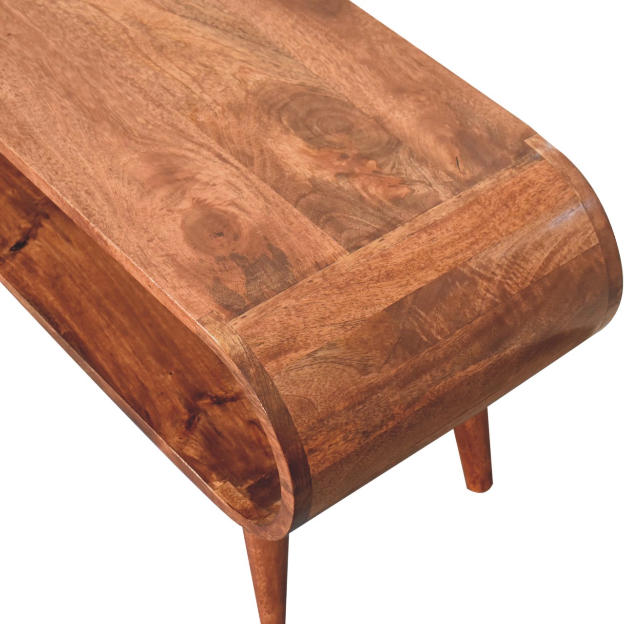 Solid Mango Wood Amaya Nordic Style Honey Caramel Coffee Table - Image 7