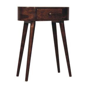 Solid Mango Wood California Walnut 1 Drawer Mini Albion Console