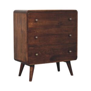 Solid Mango Wood Curved California Walnut Chest