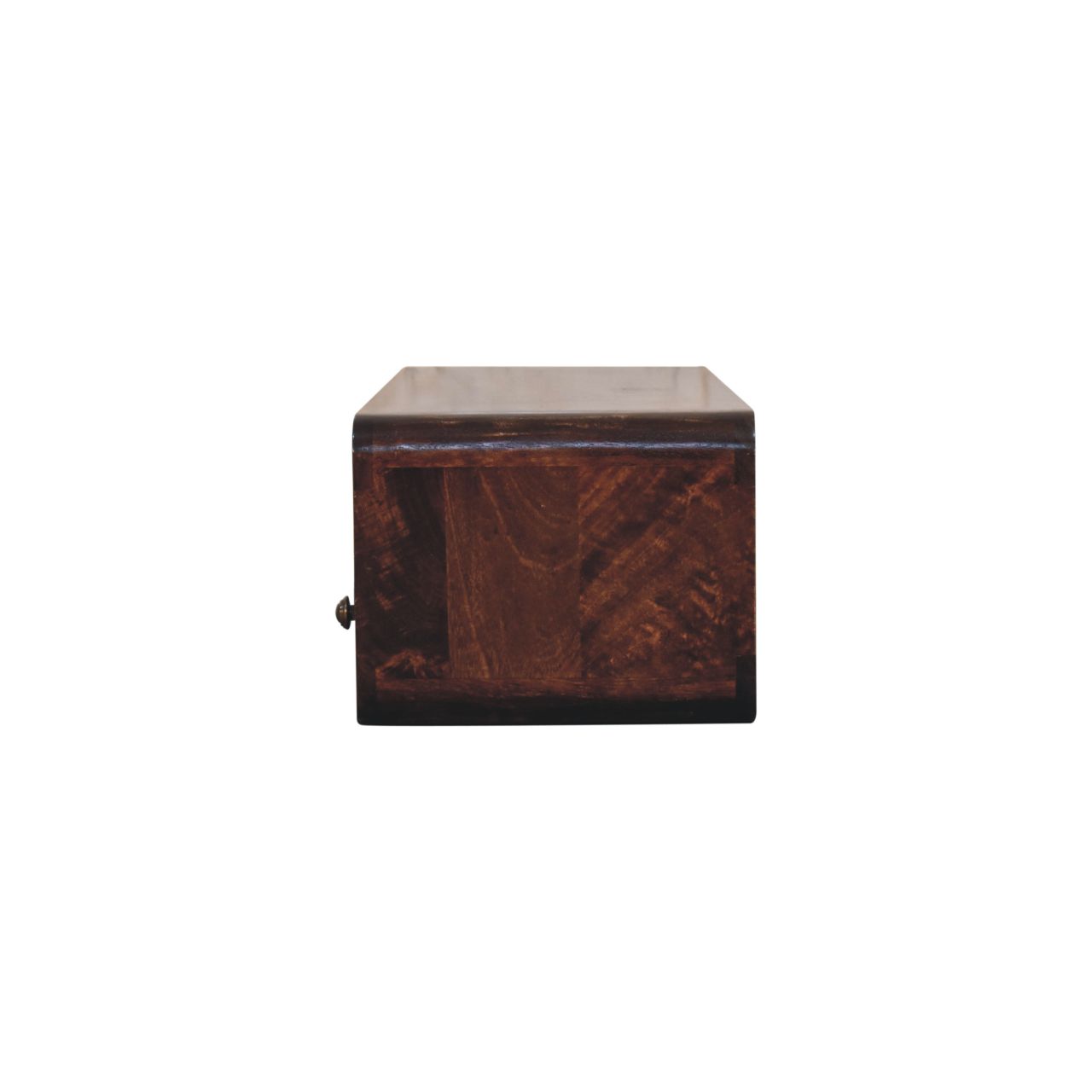 Solid Mango Wood California Walnut Finished 2 Drawer Floating Open Console - Image 7