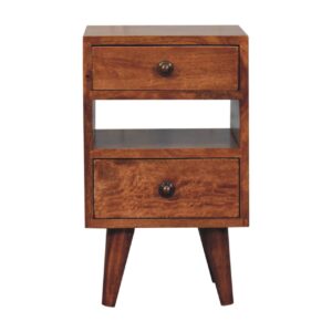 Solid Mango Wood Mini Classic Multi Honey Caramel Bedside