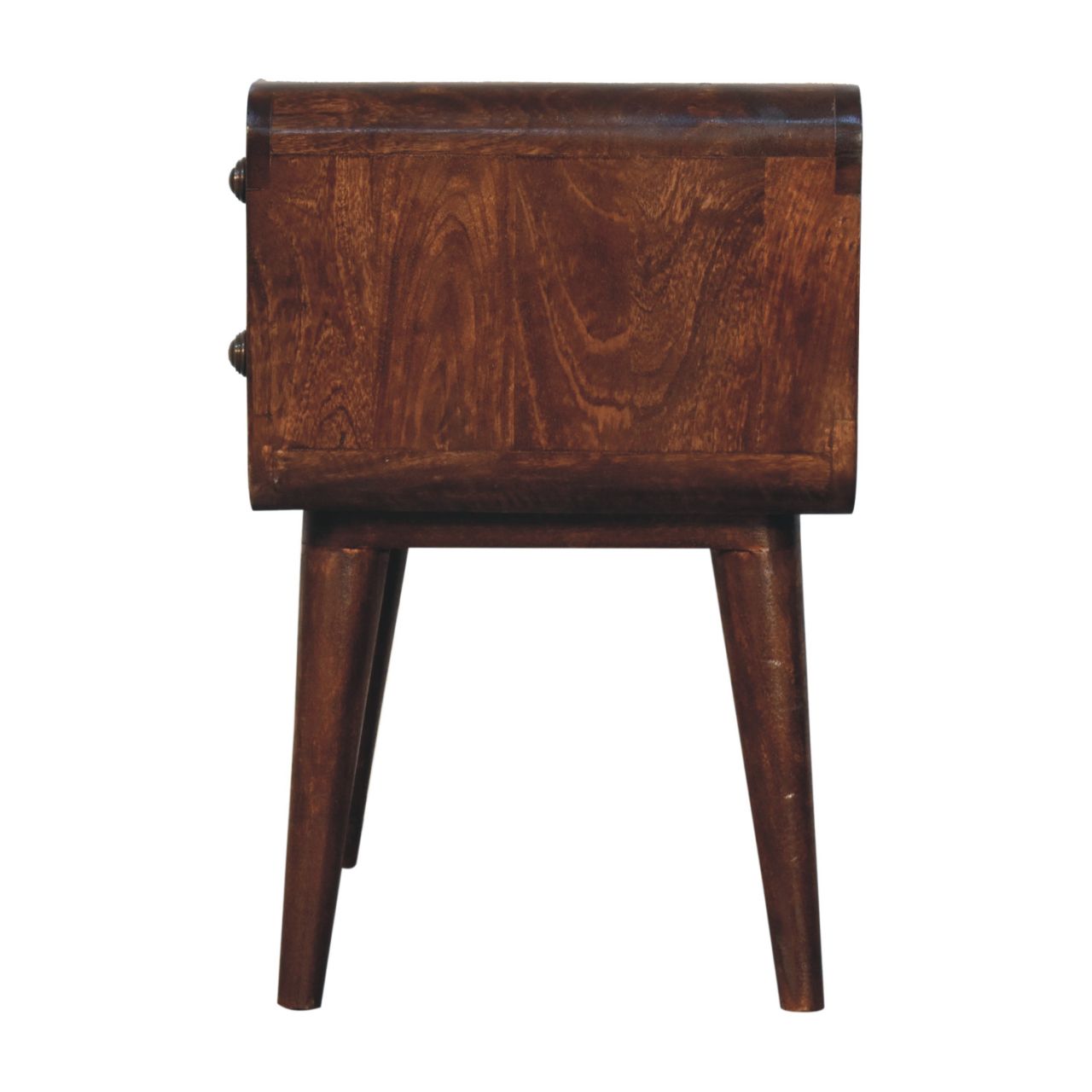 Solid Mango Wood Curved California Walnut Bedside