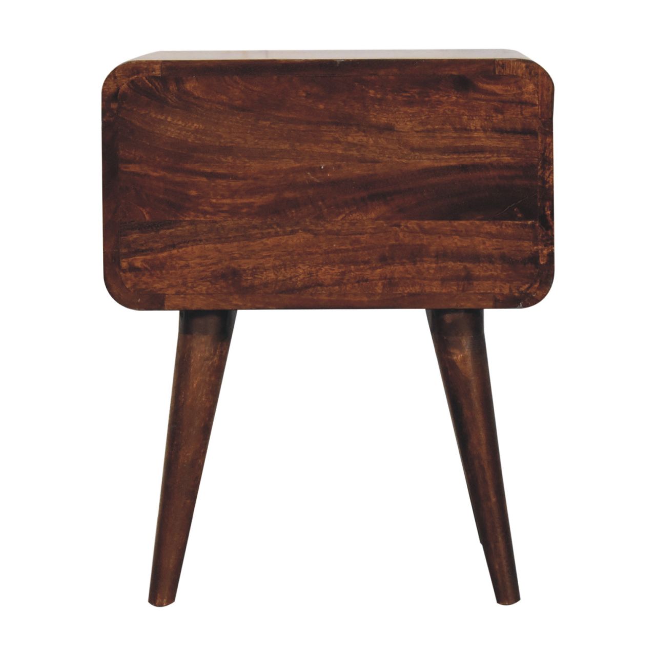 Solid Mango Wood Curved California Walnut Bedside - Image 9