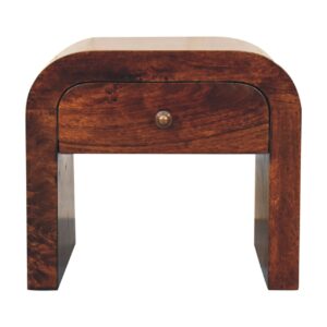 Solid Mango Wood California Walnut Finished Darcy 1 Drawer Bedside