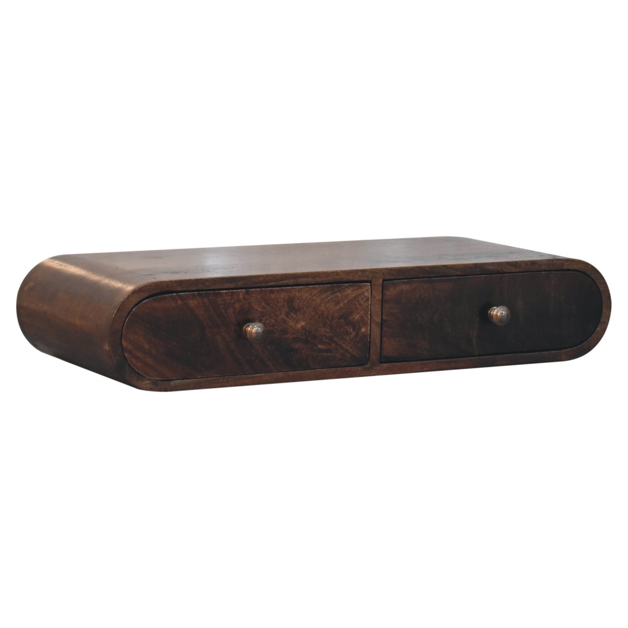 Solid Mango Wood Wall Mounted California Walnut Console Table - Image 2