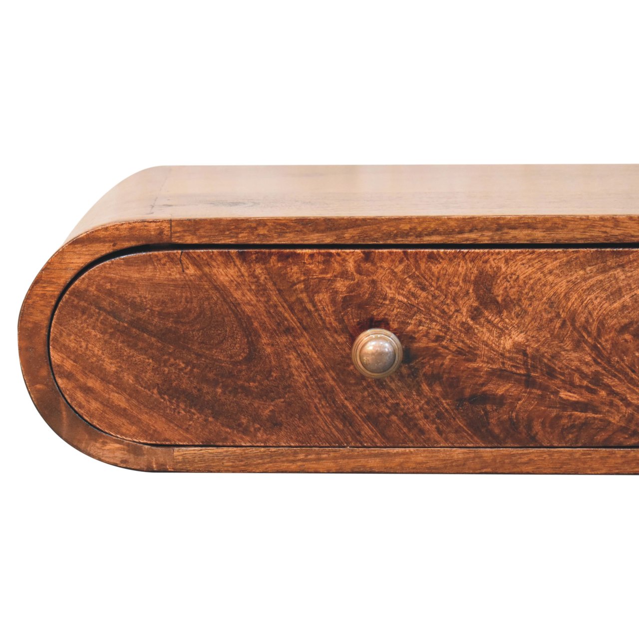 Solid Mango Wood Wall Mounted California Walnut Console Table - Image 4