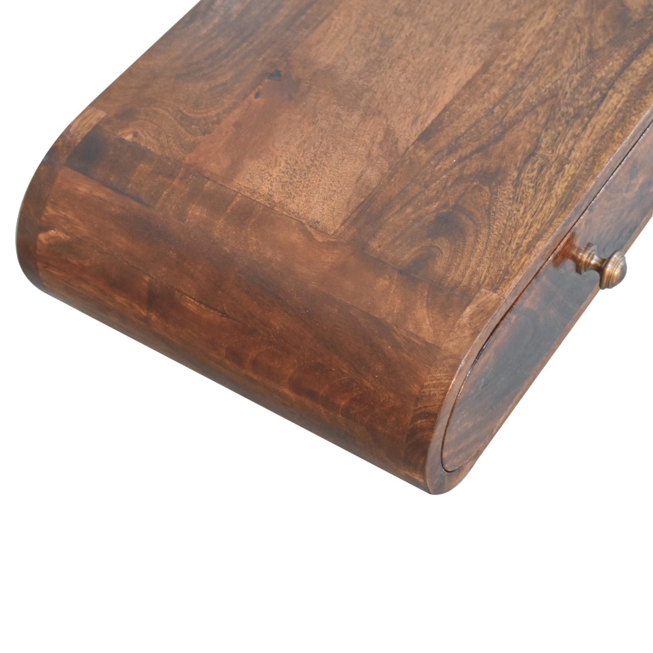 Solid Mango Wood Wall Mounted California Walnut Console Table - Image 5