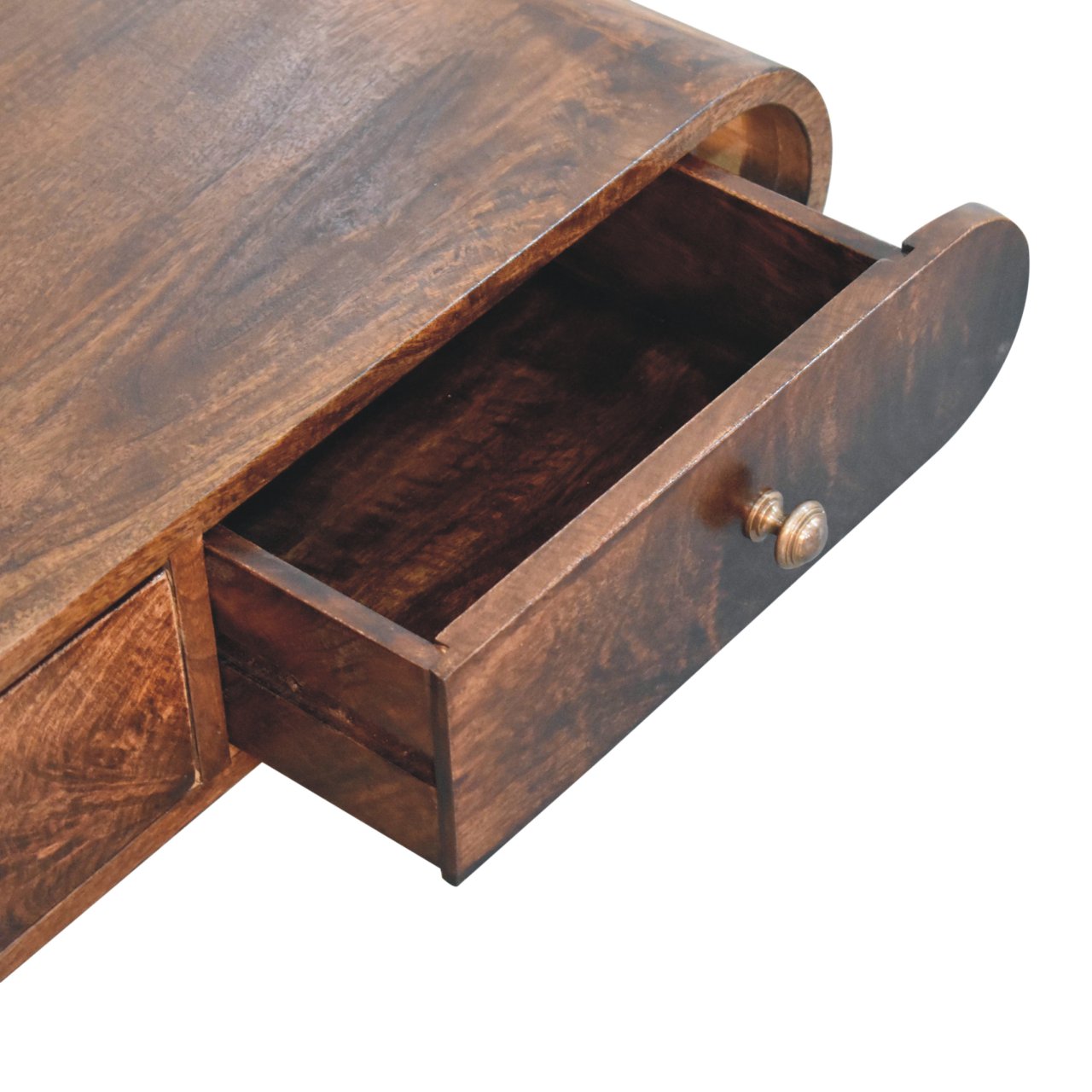 Solid Mango Wood Wall Mounted California Walnut Console Table - Image 6