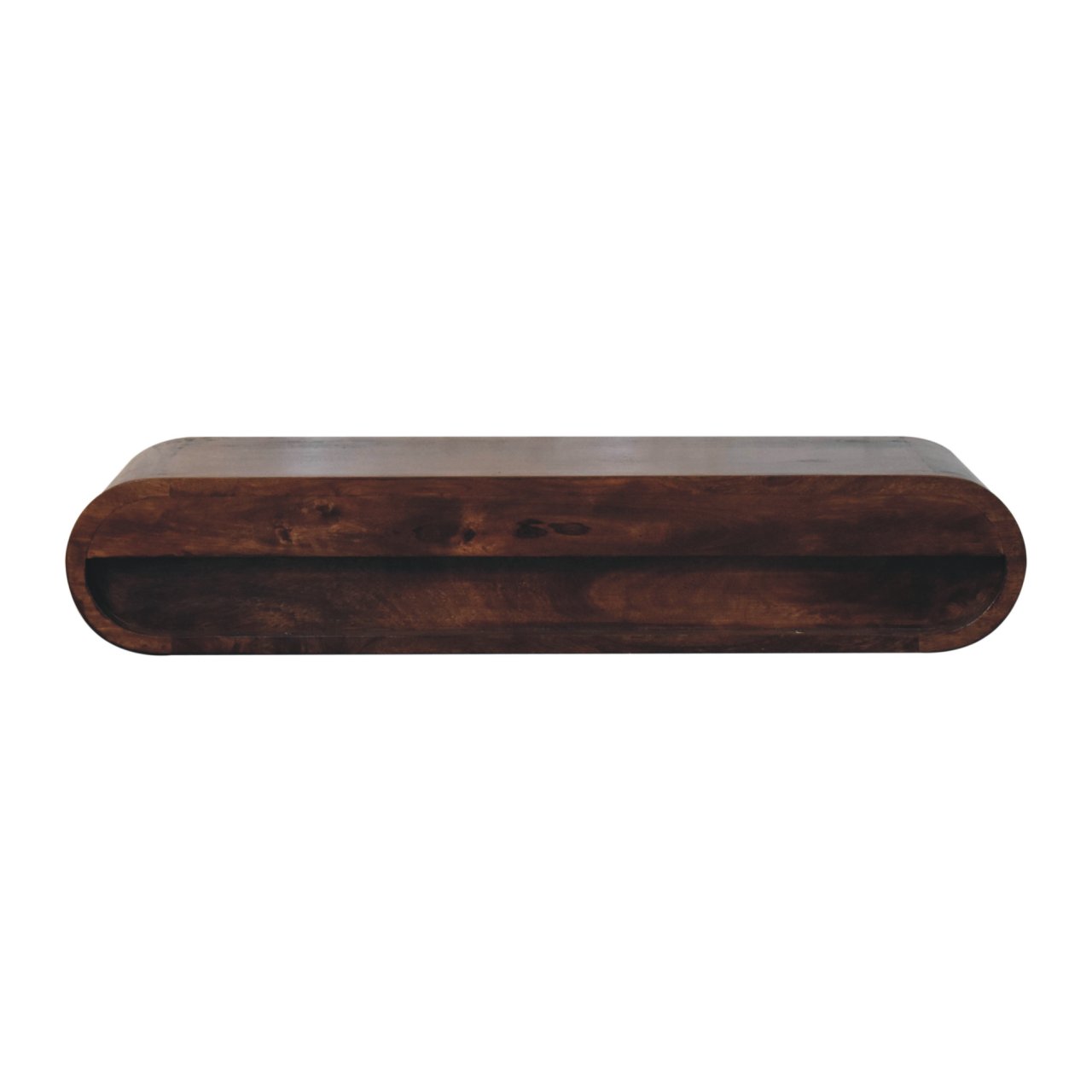 Solid Mango Wood Wall Mounted California Walnut Console Table - Image 8