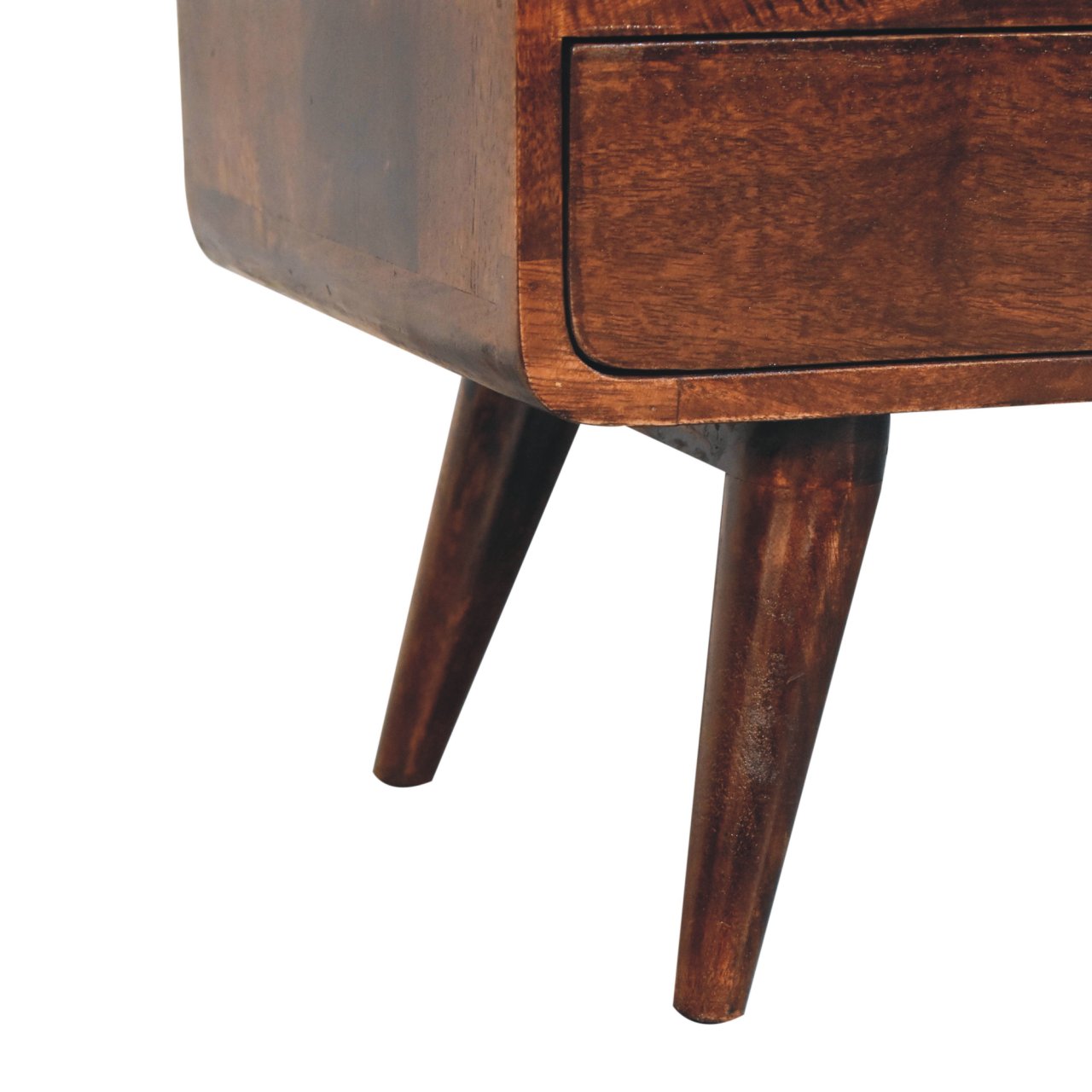 Solid Mango Wood Curved California Walnut Media Unit - Image 7