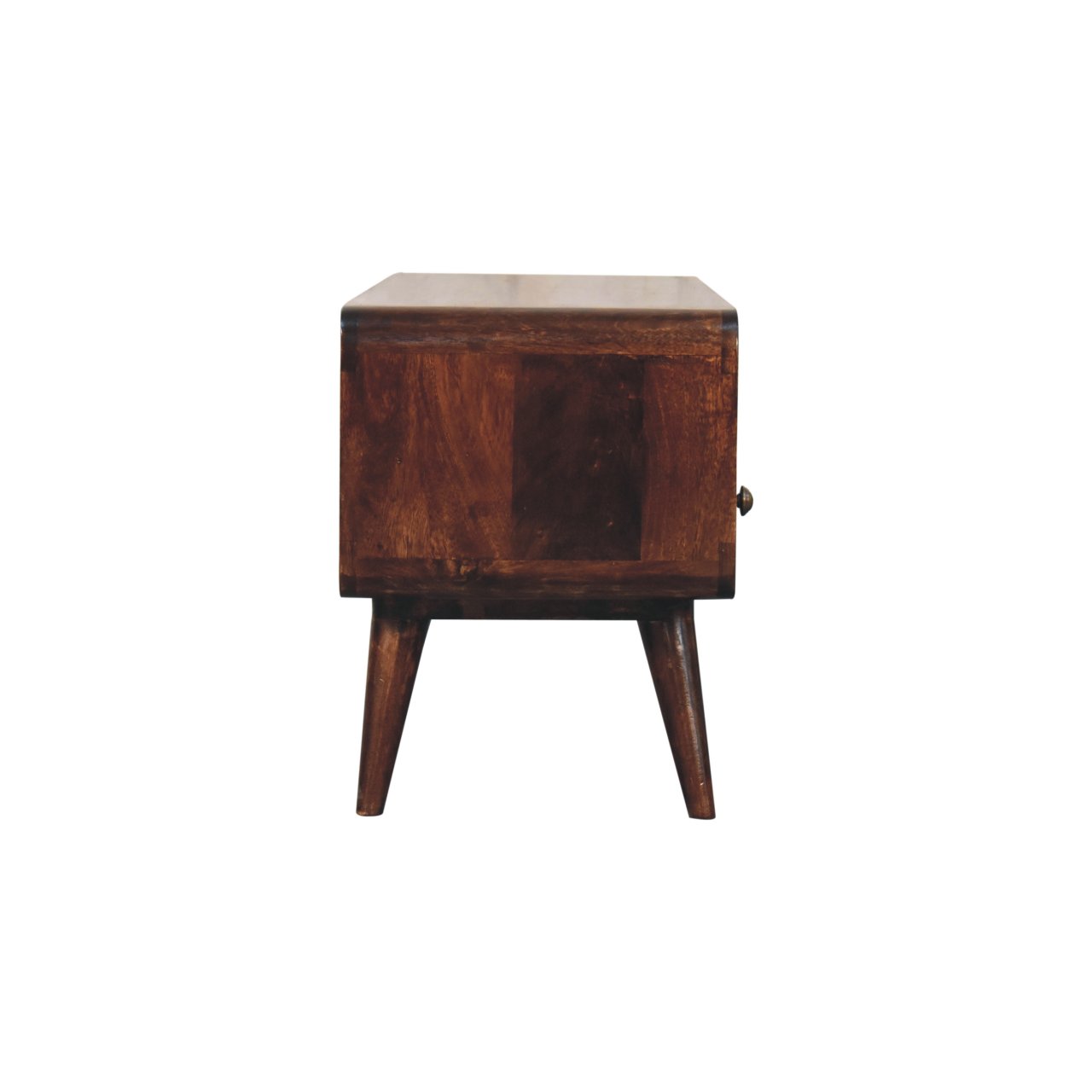 Solid Mango Wood Curved California Walnut Media Unit - Image 8