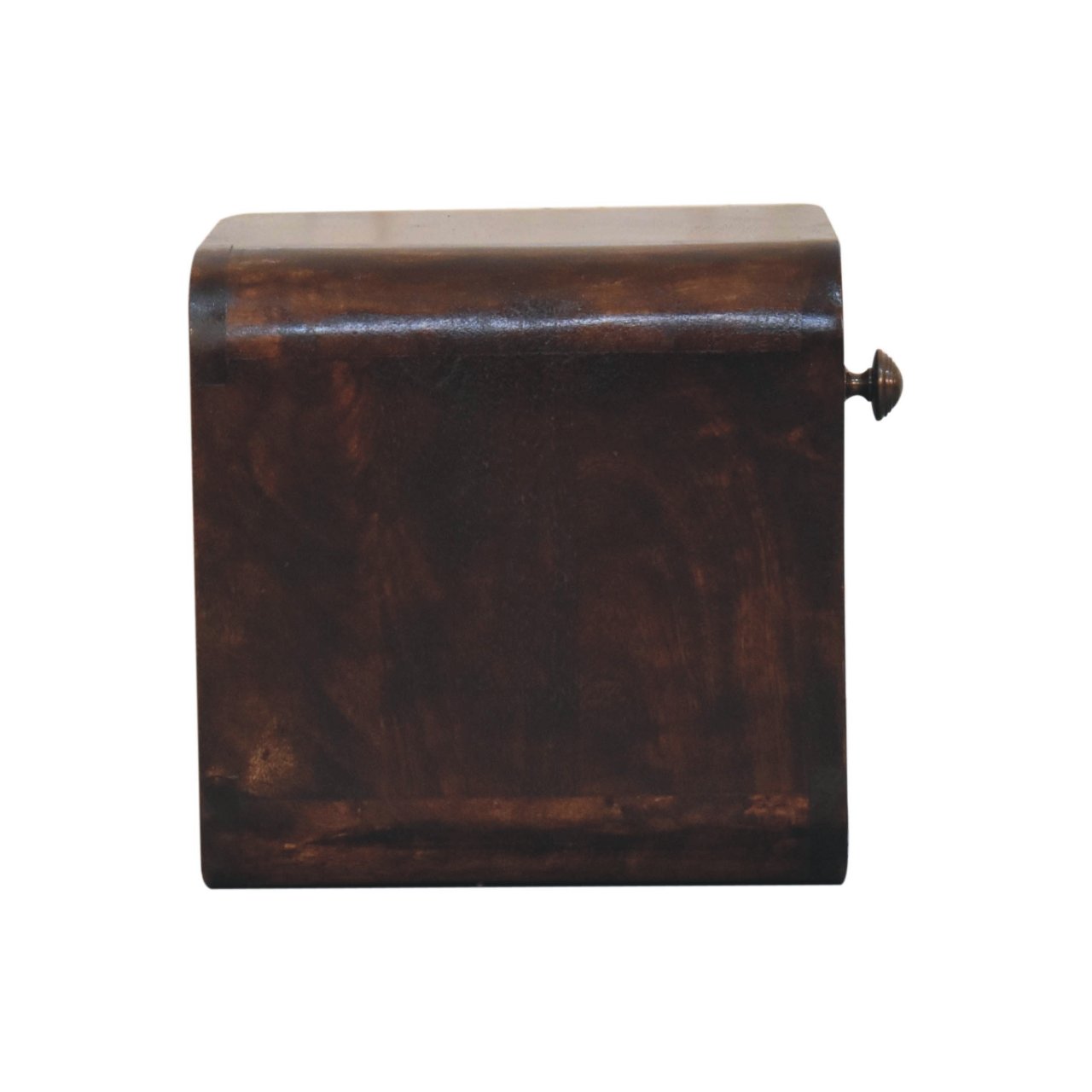 Solid Mango Wood Mini Curved California Walnut Wall Mounted Bedside with Open Slot - Image 7