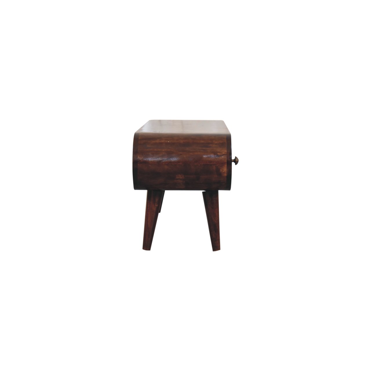 Solid Mango Wood California Walnut Circular TV Unit - Image 8
