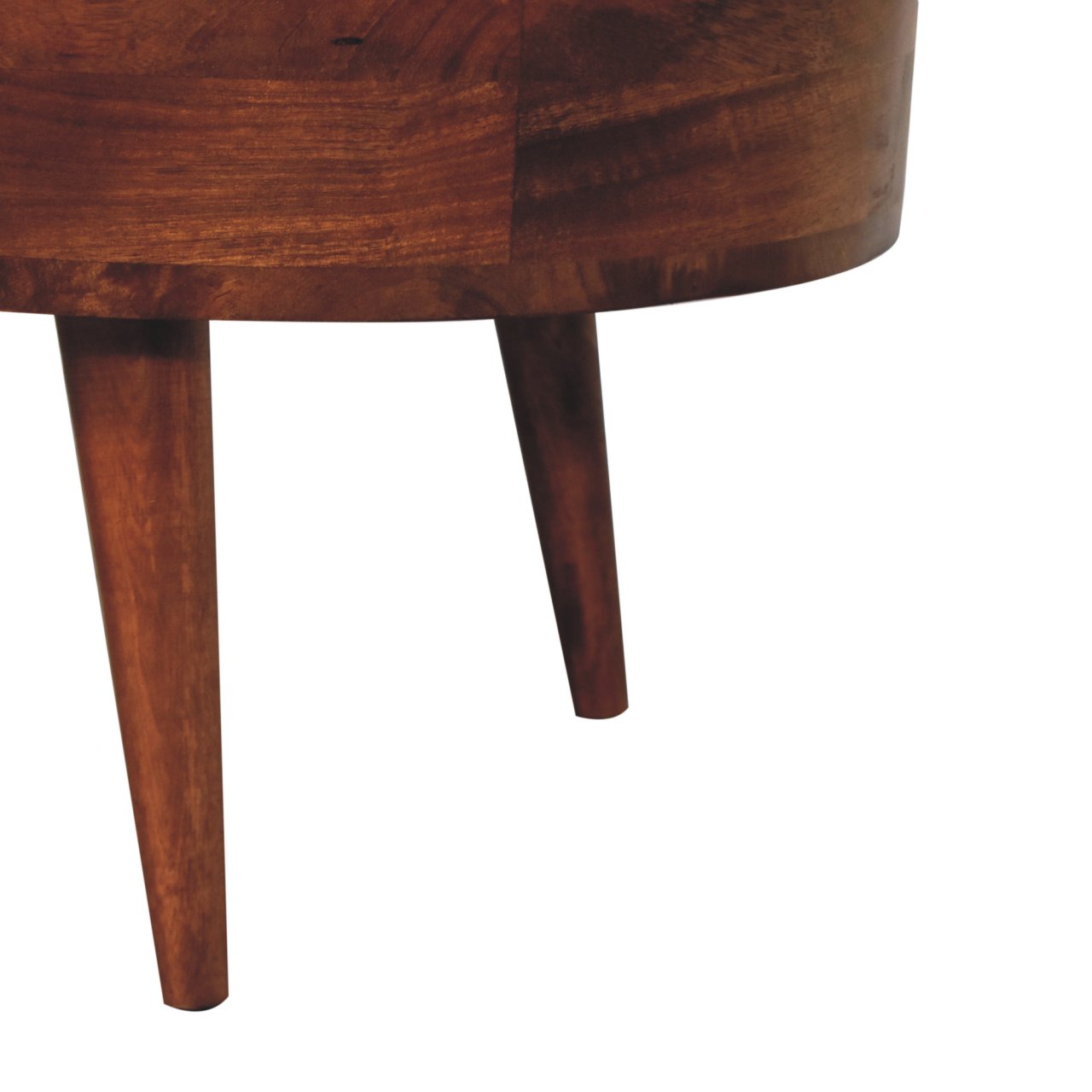 Solid Mango Wood Honey Caramel Finished 1 Drawer Rounded Edges Coffee Table - Image 7