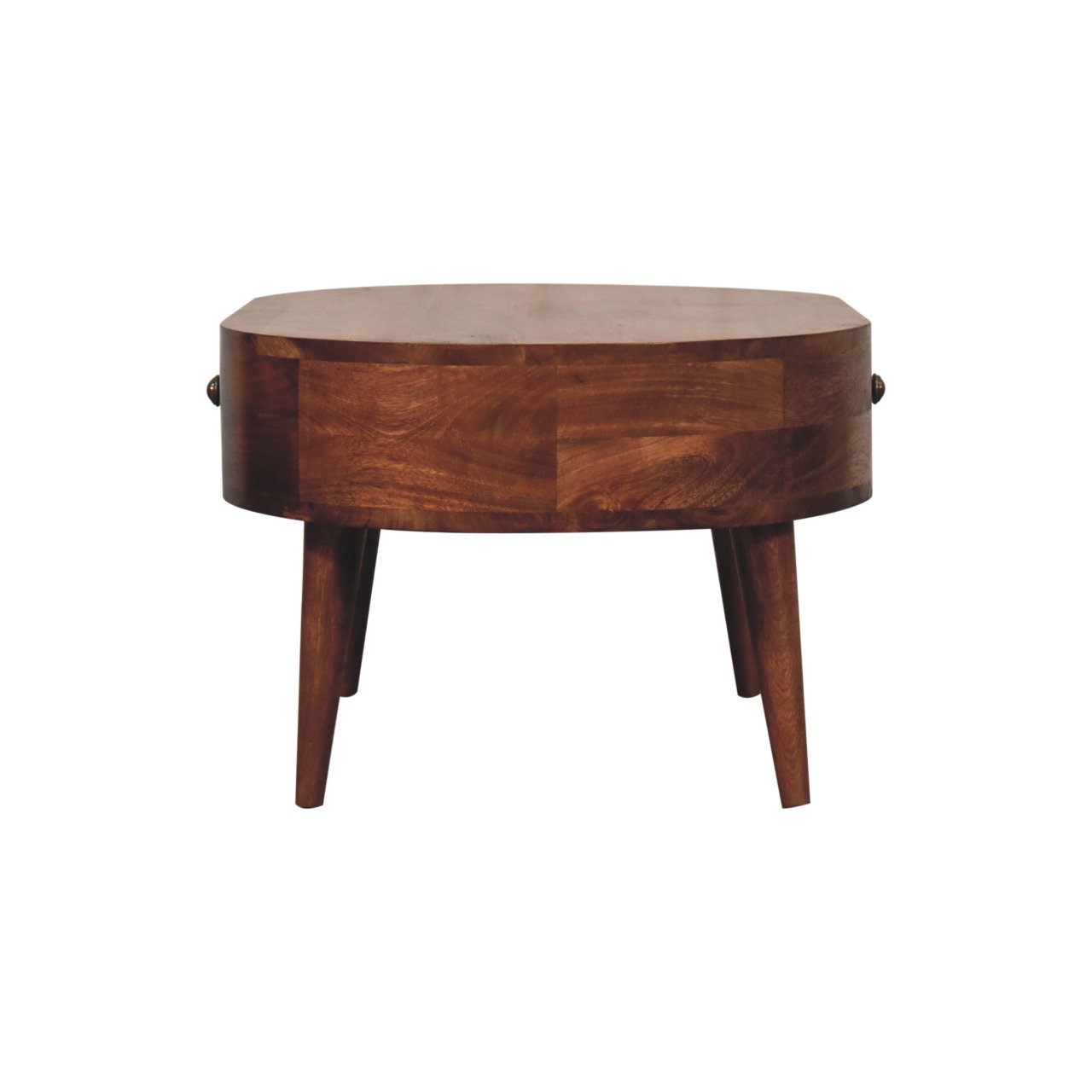 Solid Mango Wood Honey Caramel Finished 1 Drawer Rounded Edges Coffee Table - Image 8
